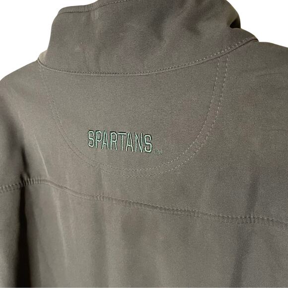 Michigan State MSU Mens Softshell Jacket Embroidered Logo Gray Size Large - Picture 4 of 6